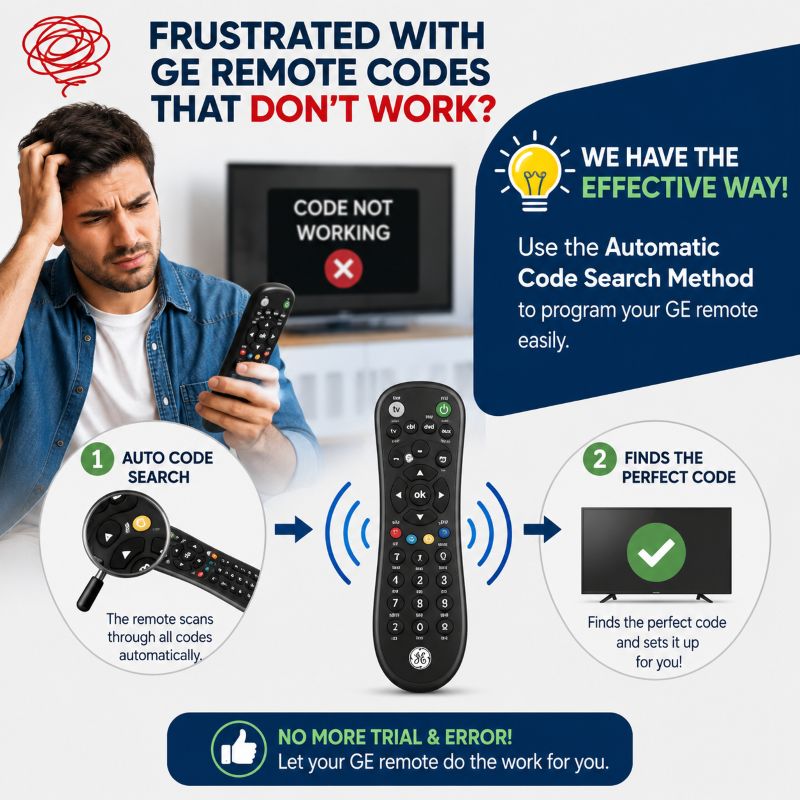 how to program GE universal remote without code