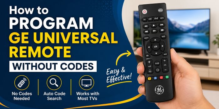 How to program ge universal remote to TV without codes